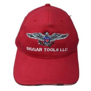 Diggar Tools LLC Strapback Baseball Cap Red One Size Adjustable Falcon Headwear